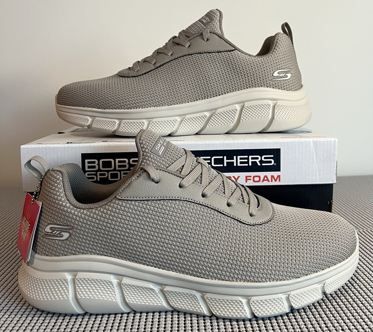 Skechers BOBS Sport Shoes Mens Size 10.5 Taupe B Flex Cool Edge Wide Fit Vegan Skechers Slip-ins: BOBS Sport B Flex - Glacial Edge main image 3