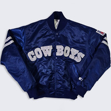 Dallas Cowboys Vintage 80s Starter Satin Bomber Jacket - NFL Authentic Pro Line