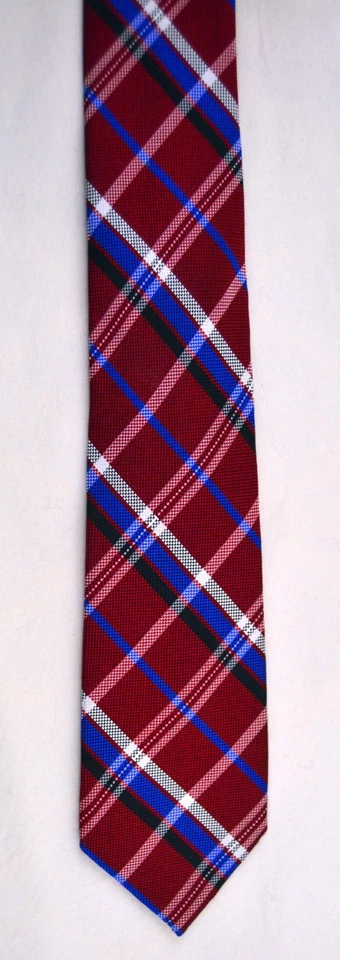 Classic Red Tartan Plaid Necktie By: Ben Sherman - Imagem 3 de 4