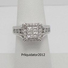 1-3/8CT Natural Diamond Anniversary Engagement Wedding Ring 14K White Gold Band
