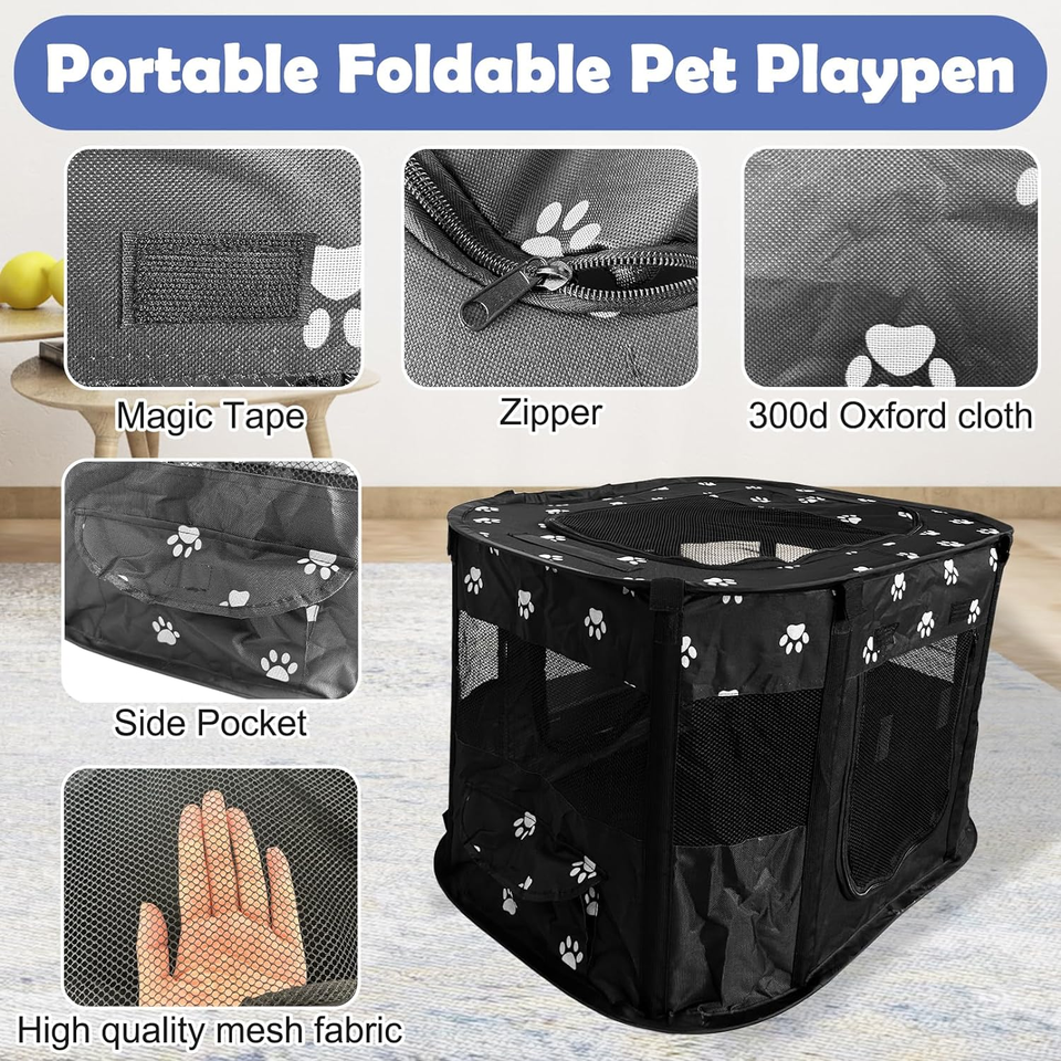 Portable Pet Playpen Foldable Dog Playpens for Puppy Large Collapsible