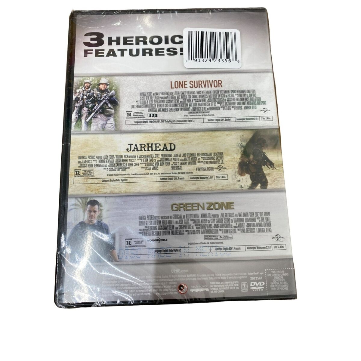 Lone Survivor / Jarhead / Green Zone Triple Feature DVD NEW