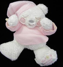 First Main Prayer Bear Pink White Plush Soft Toy 11" Stuffed Teddy PJs Sleepy