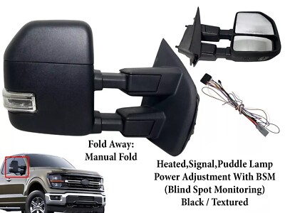 Fits 2017-2022 Ford F-250 F-350 Right Front Door Side Rear View Mirror W BSM