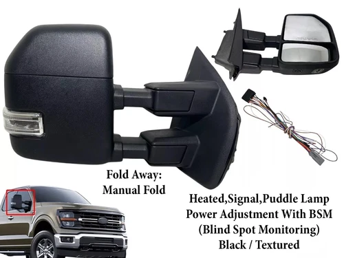 Fits 2017-2022 Ford F-250 F-350 Right Front Door Side Rear View Mirror W BSM