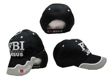 JESUS RELIGIOUS FBI FIRM BELIEVER IN JESUS BLACK CHRISTIAN HAT BALL CAP X1