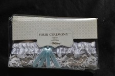 Wilton Tossing Garter White Satin With Blue Ribbon  White Lace - NIP