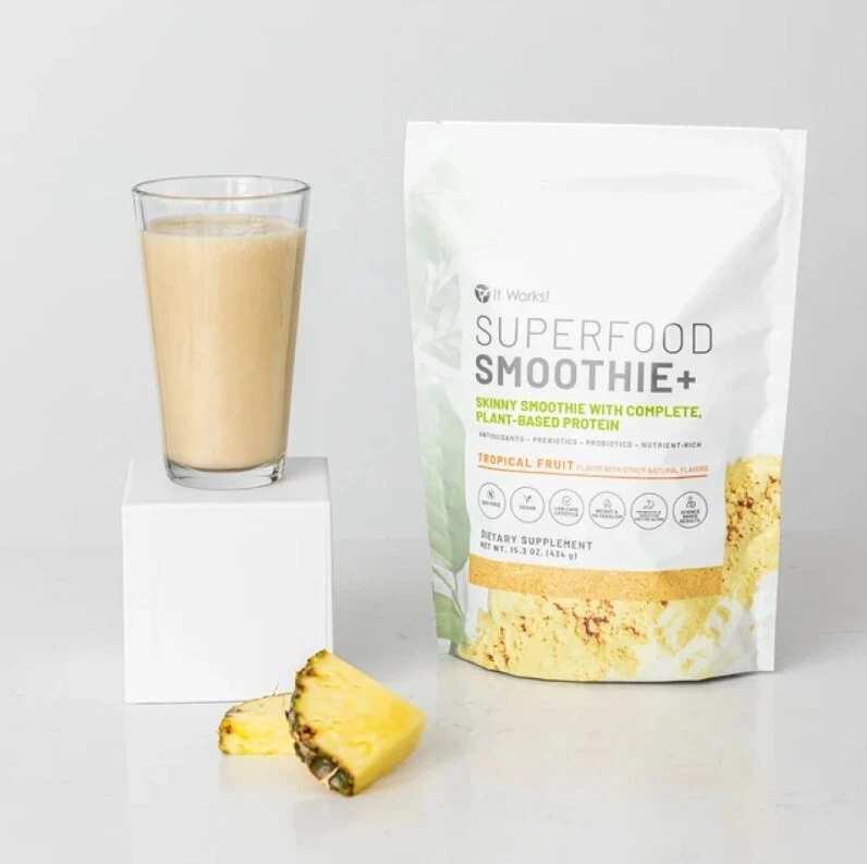 Lote de 7 ¡Funciona! Superalimento SMOOTHIE+ Fruta Tropical Batido Flaco Base Planta Foto 3 de 4