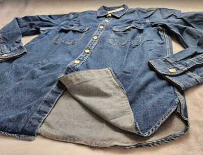 【NKJ 2025SS】WORK BIG DENIM SHIRT Z Supply All Day Knit Denim Shirt - Women's Shirts & Blouses