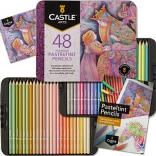 48 Pasteltint Coloured Pencils Set  Quality Colours in Softer Sumptuous Tone...