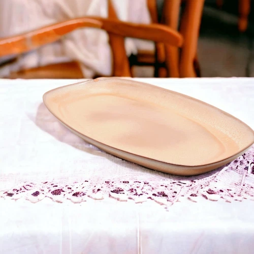 Frankoma Platter GP Plainsman Brown Vintage Art Pottery 11" Boho CHIPPED