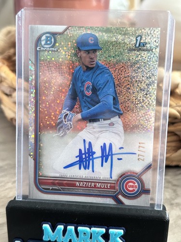 2022 Bowman Chrome Nazier Mule Sparkle Refractor 1st SP RC Auto #/71 #CDA-NME