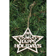 Wood Happy Holidays Star Orns Set of 24 Wooden Star Shapes Unfinished Craft Orns