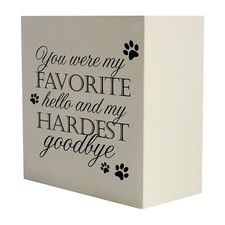 Wooden Memorial Shadow Box Urn for Pet Ashes 6in - You Were My Favorite