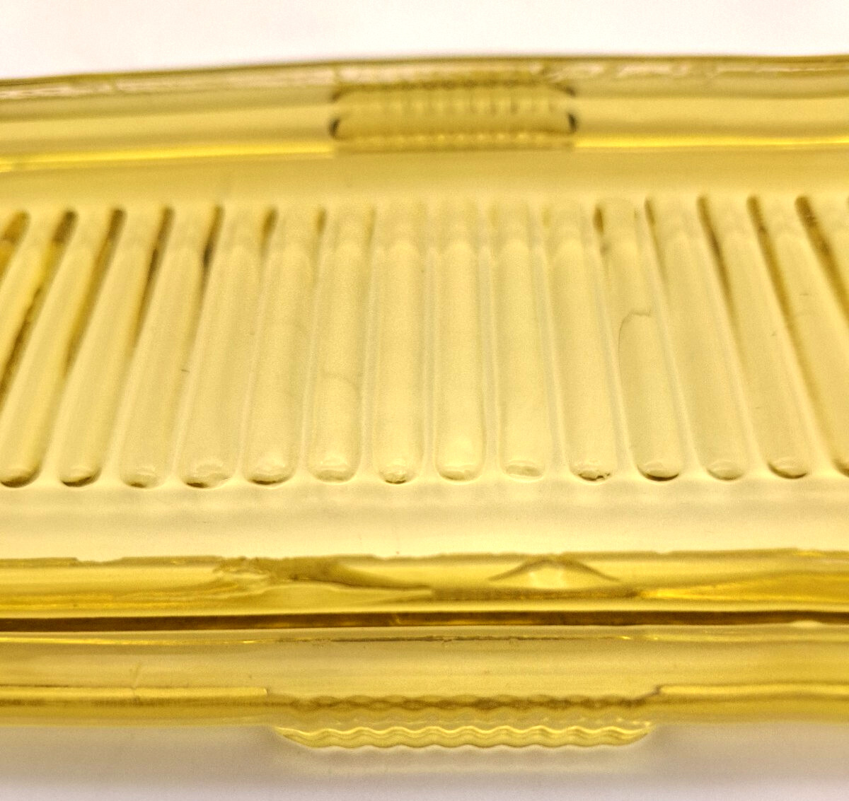 Vintage Federal Glass Amber Gold Yellow Rectangle Refrigerator Box Dish 8.5"