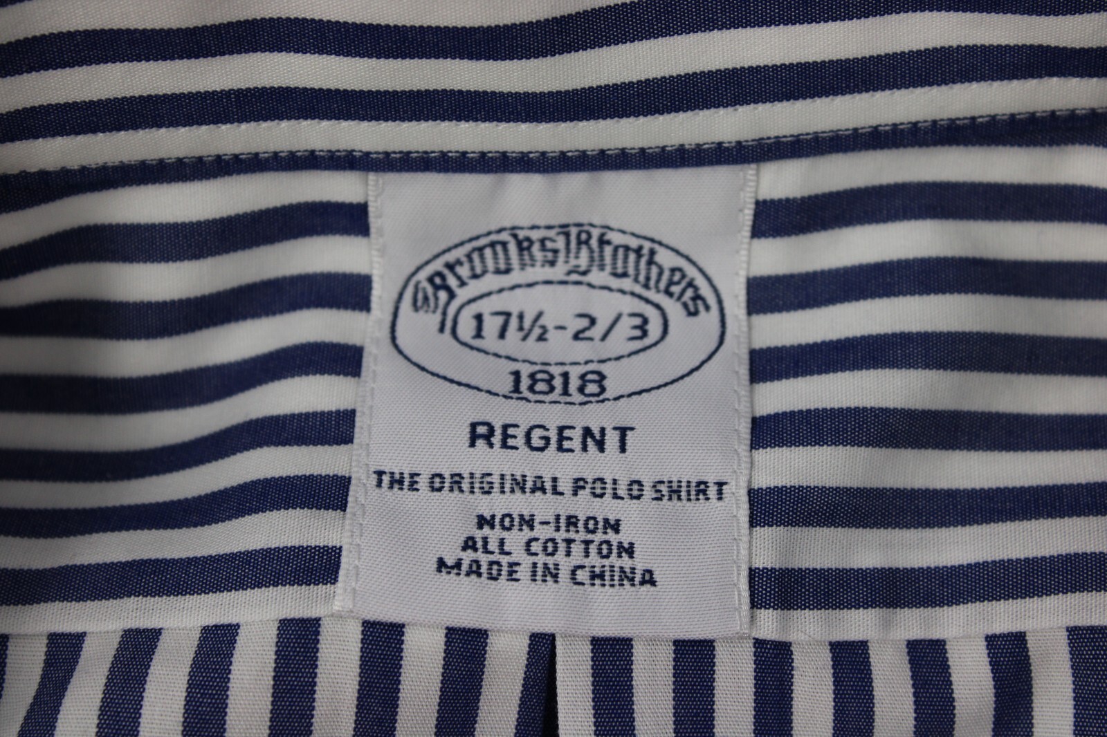 Brooks Brothers Regent Mens Dress Shirt 17.5 32/33 Blue Striped Long