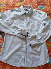 GAS CAMICIA  Bambino  BIANCA A RIGHE CELESTI TAGLIA 11/12 ANNI come nuova