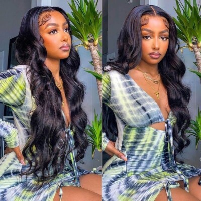 Lace Closure Unit 28in Amazon.com : QUANDIAN 28 Inch Body Wave Lace Front Wigs  main image 3