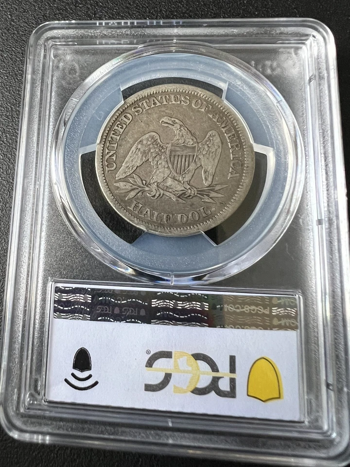 Medio dólar de plata Liberty Seated 1842 raro fecha pequeña rev de 1842 graduación profesional F15 Foto 4 de 4