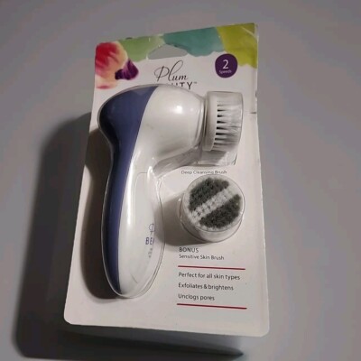 NEW Plum Beauty Facial Cleansing System 2 Brush Heads Cleanser Exfoliator CLIO