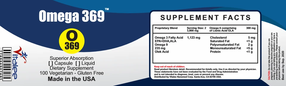 Omega369 Fuel 4 Brain ensuring balanced EPA, DHA and GLA (Softgel 30ctX2 bottle) - Image 4 of 4