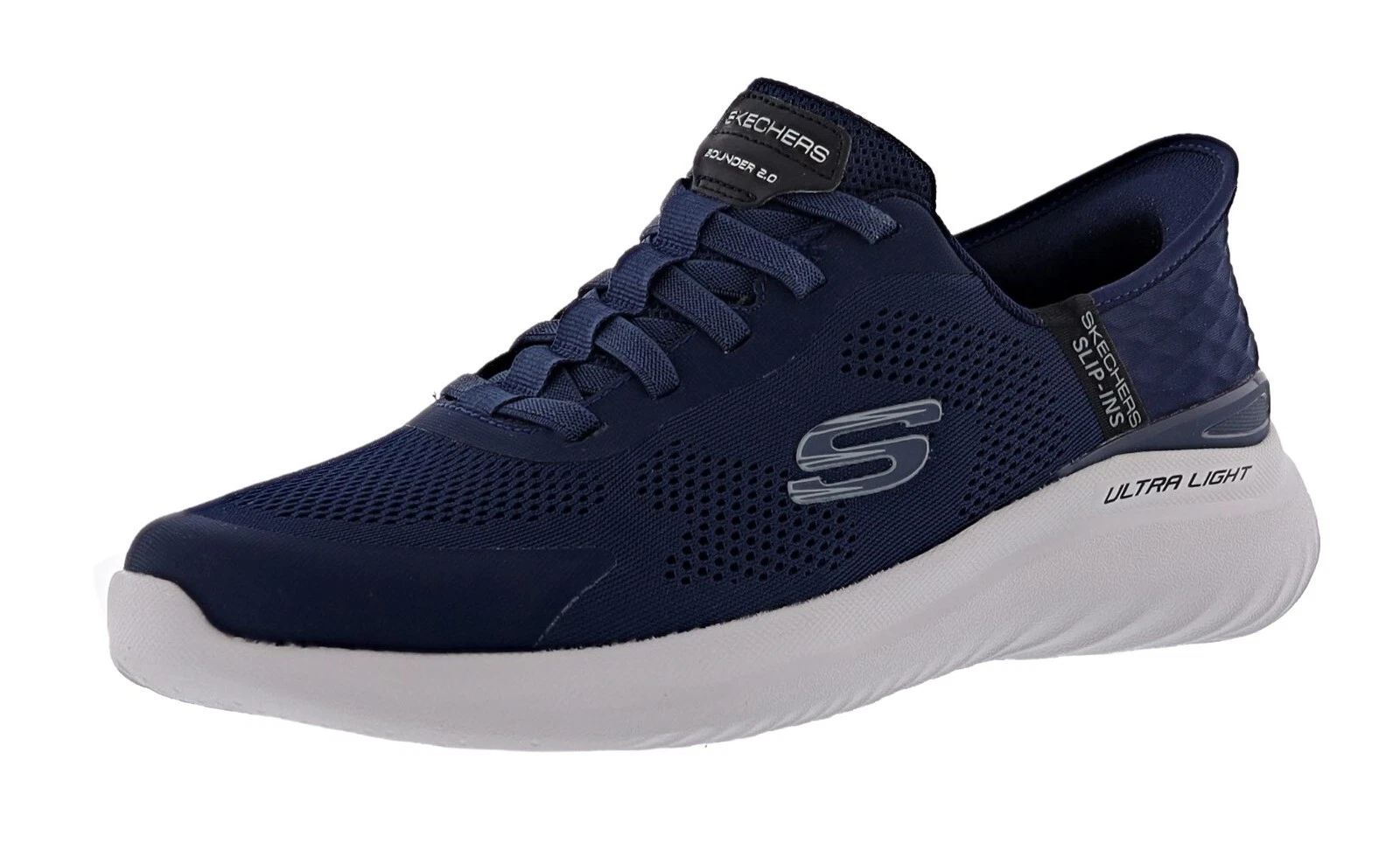 SKECHERS MEN'S SLIP-INS BOUNDER 2.0-EMERGED 232459W/NVY WIDE WIDTH WALKING SHOES