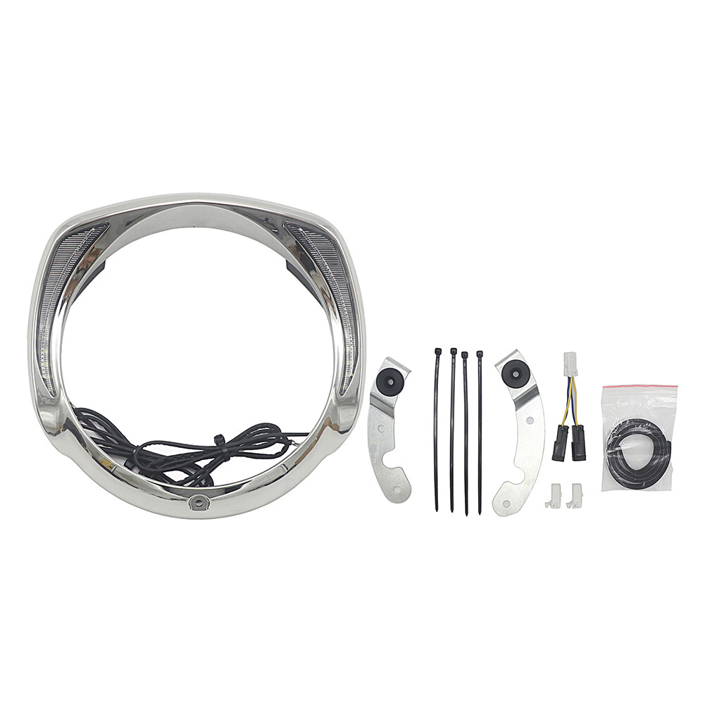 LED Headlight Bezel Visor Trim Ring For Harley Touring 2014