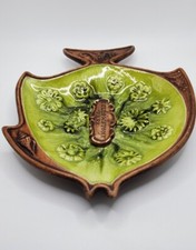 Treasure Craft Made In USA Clown Fish With Yellowstone Park Stamp Dish/Ashtray