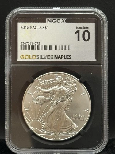 2016 American Silver Eagle 1 oz • NGCX MS10 Perfect Grade • $1 ASE Bullion Coin