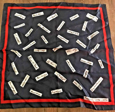 Vtg 70s US Bicentenary Scarf The Presidents 1776-1976 Signatures Navy Red White