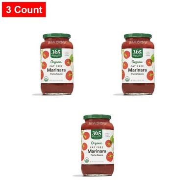 365 By WFM, Organic Fat Free Marinara Pasta Sauce, 25 Ounce - 3 Count