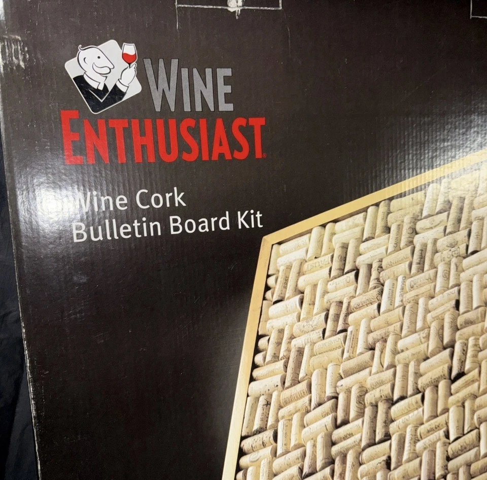 Wine Enthusiast Wine Cork Board Kit 16"x 16", Cork New In Box - Image 3 of 4