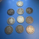 Lot Of 10 90% Silver Dimes 6 Barber & 4 Seated Liberty Silver Dimes Authentic ￼