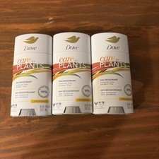 Dove Care By Plants 24h Deodorant Lemongrass Aluminum Paraben Free 2.6oz 3 Pack