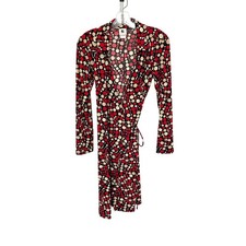 International Newport Group Vintage Y2K Red Polka Dot Wrap Dress Medium USA Made