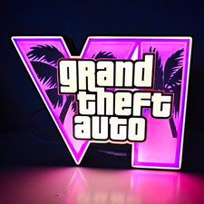 Grand Theft Auto VI GTA 6 Logo LED Nachtlicht Lampe lila, Innen, mehrfarbig