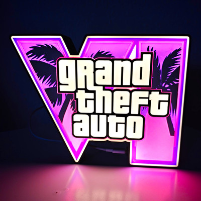 Grand Theft Auto VI GTA 6 Logo LED Nachtlicht Lampe lila, Innen, mehrfarbig