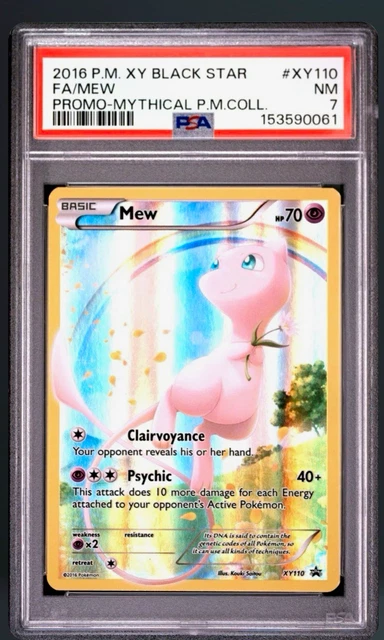 Mew 2016 XY Black Star Promo XY110 PSA 7 Full Art Holo Mythical Pokemon TCG 🔥