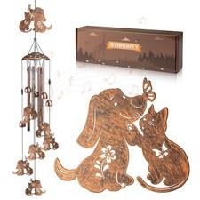 Cat Dog Wind Chimes for Outside,Gardening Gifts for cat Dog Lover  Women 