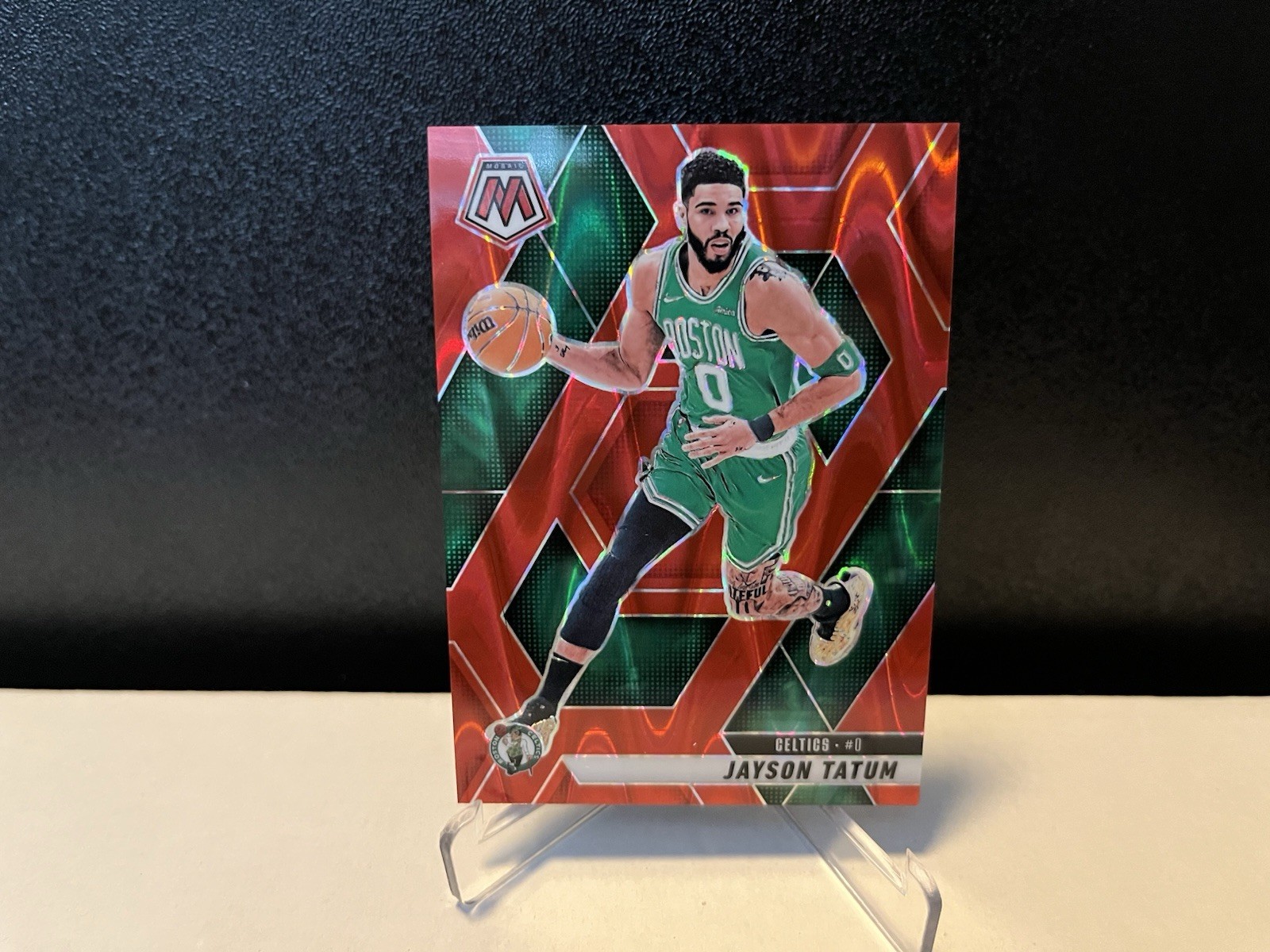 2024-25 Panini Mosaic Red Seismic Mosaic /299 Jayson Tatum #188 Boston Celtics