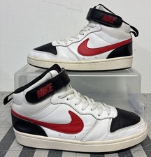 Nike Court Borough Mid 2 White, Black Red Sneakers VGUC CD7782-110 Size: 6.5Y