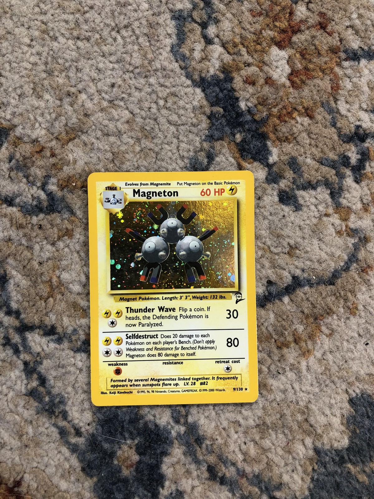 Pokemon TCG Magneton 9/130 Base Set 2 Lightning Vintage Moderately Played Card