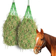Slow Feed Hay Net for Horses 2 pcs 40" Long and 4.0"x 4.0" Holed Hay Net for ...