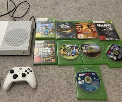 Microsoft Xbox One S 1TB Weiß Konsole mit Controller und Kabel und Spiele
