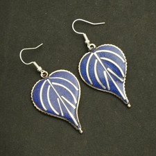 Lapis Lazuli Gemstone Drop Dangle Tibetan Earrings Jewelry Gift 2.2
