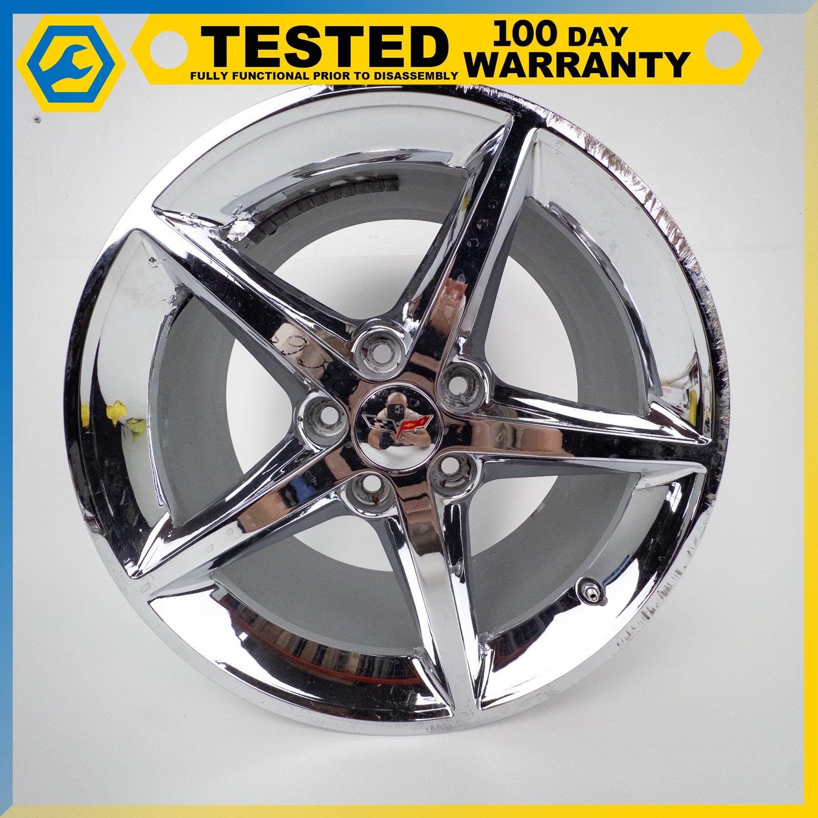 05-13 CHEVROLET CORVETTE C6 18X8,5J FRONT WHEEL RIM POLISHED OEM