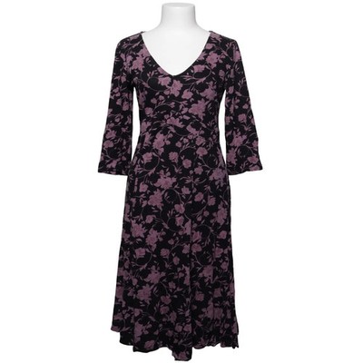 Indiska, Kleid, Größe: M, Schwarz/Pink, Baumwolle/Modal, Blumen, Damen #KzS