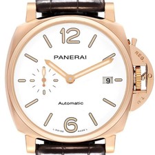 Panerai Luminor Due Rose Gold Ivory Dial Mens Watch PAM01042 Box Card
