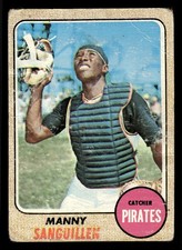 1968 Topps Manny Sanguillen RC #251 - Pittsburgh Pirates - (Low Grade)