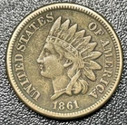 1861 Indian Head Cent Penny 1c VF Very Fine